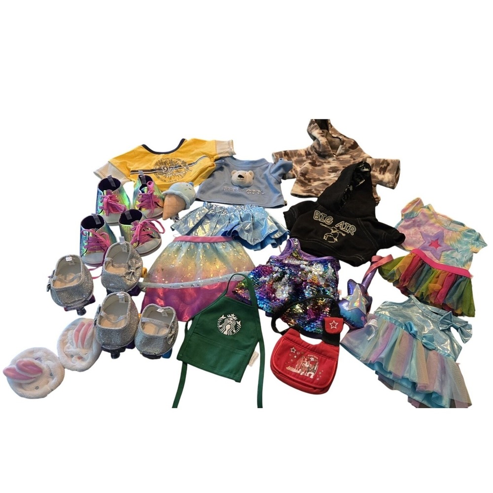 Huge Build a Bear Clothes Lot Shirts Pants Outfits Shoes Roller Skates Boy  Girl